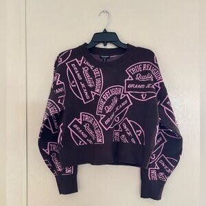 NWT True Religion women’s Monogram Jacquard Sweater sz L
